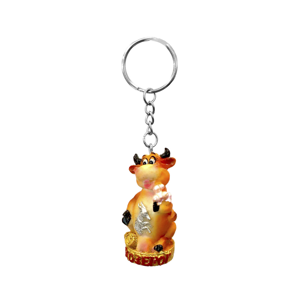 Брелок № 305/10 &quot; Коровка со знаками зодиака, козерог&quot; (керамика, высота 5 см, d  2 см, уп. - 1 шт.)