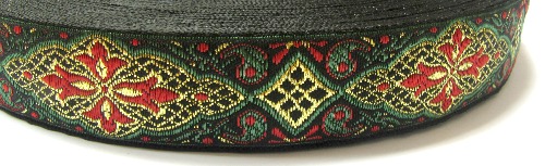 Лента отделочн. жаккард. арт. 3104 рис. 9248 чёрно/бордовый (уп. 50 м.) Лента отделочн. жаккард. арт. 3104 рис. 9248 чёрно/бордовый (уп. 50 м.)