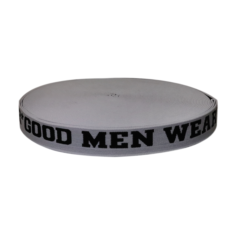 Лента эласт.для мужского белья (уп.25м),шир.28мм (бело-черная)"GOOD MEN WEAR" Лента эласт.для мужского белья (уп.25м),шир.28мм (бело-черная)"GOOD MEN WEAR"