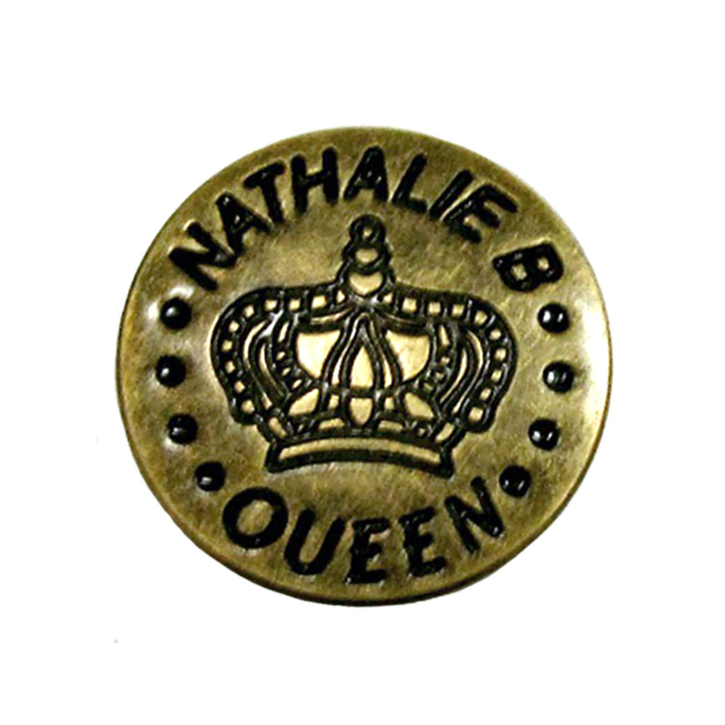 Кнопки-пуговицы джинсовые (уп. 100 шт.) диам. 20 мм "NATHALIE B QUEEN" корона/ антик Кнопки-пуговицы джинсовые (уп. 100 шт.) диам. 20 мм "NATHALIE B QUEEN" корона/ антик
