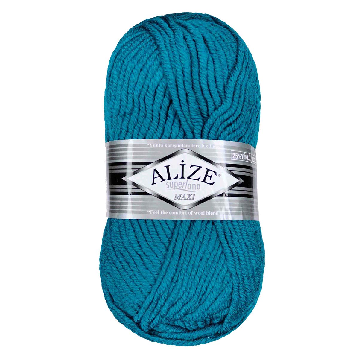Пряжа Alize &quot;Superlana maxi&quot; (25% шерсть, 75 % акрил) 5 шт.х 100 г/ 100 м № 212 мор. волна