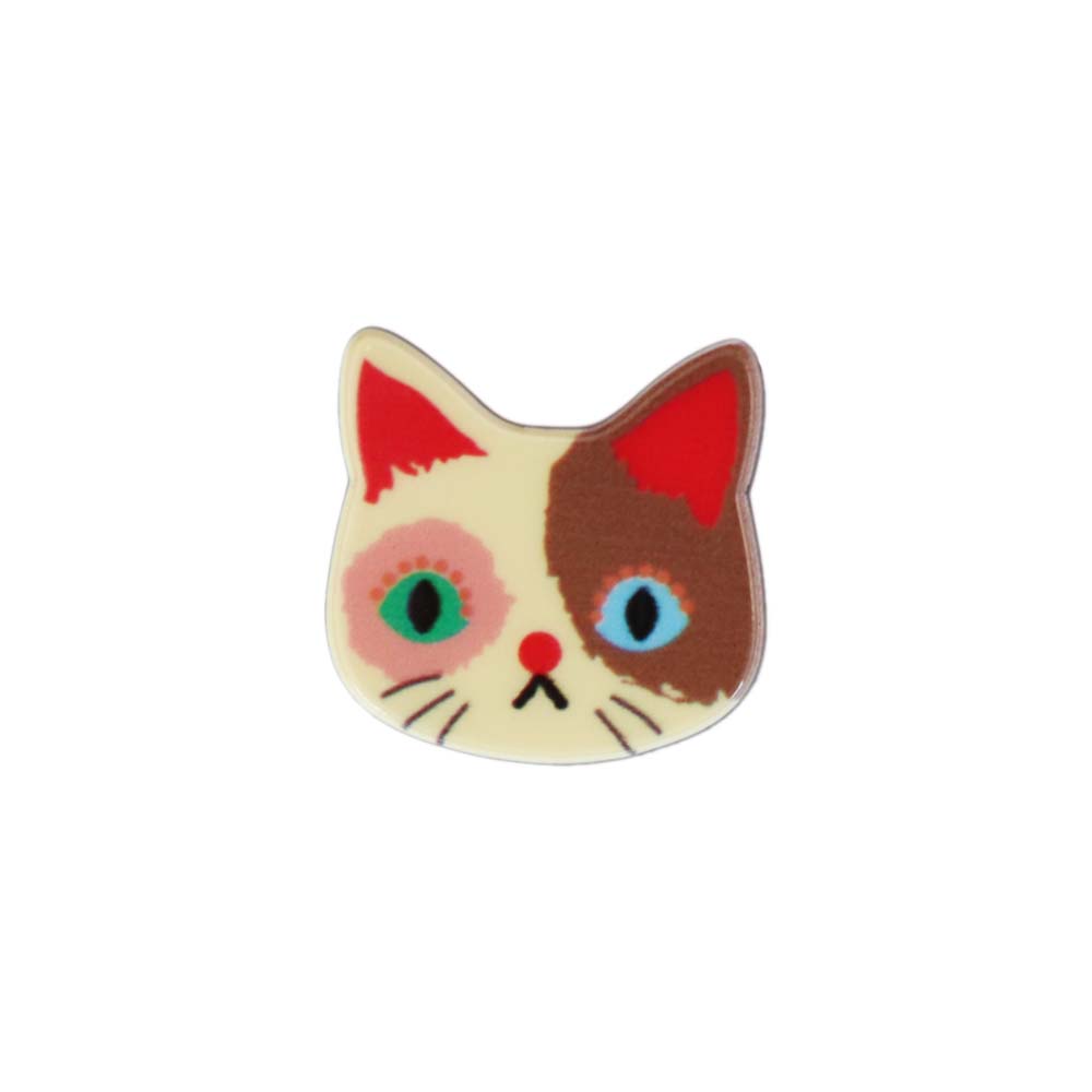 Кабошон (уп.10шт) пластик арт.MJ-3 (2,6х2,6 см) Котейка с пятнами