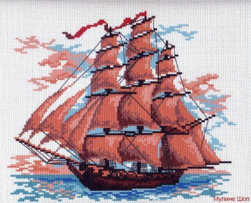Рисунок на канве арт. 364-1 (28/37) "Алые паруса" Рисунок на канве арт. 364-1 (28/37) "Алые паруса"