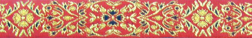 Лента отделочн. жаккард. арт. 1857 рис. 8607 малиново/желтый (уп. 50 м) Лента отделочн. жаккард. арт. 1857 рис. 8607 малиново/желтый (уп. 50 м)