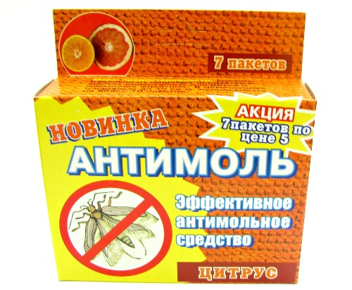 Антимоль "Цитрус" 7 пак.*10 г. (уп. 1 шт.) Антимоль "Цитрус" 7 пак.*10 г. (уп. 1 шт.)