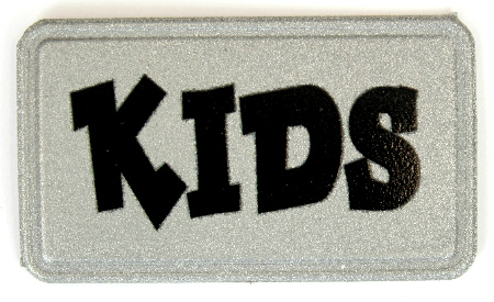 Светоотражающая нашивка "Kids" белые 38х23 (уп. 10 шт.) Светоотражающая нашивка "Kids" белые 38х23 (уп. 10 шт.)