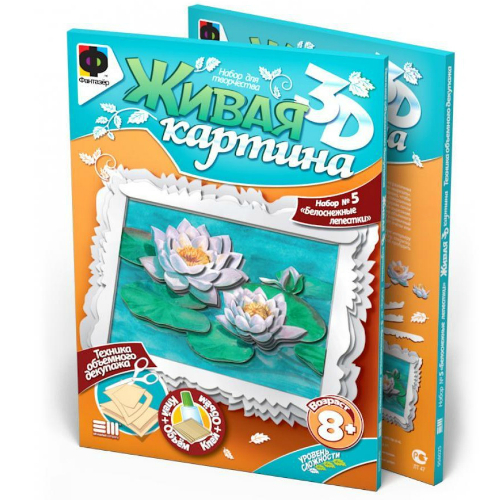 956025 Живая картина Белоснежные лепестки - набор для рукоделия 956025 Живая картина Белоснежные лепестки - набор для рукоделия