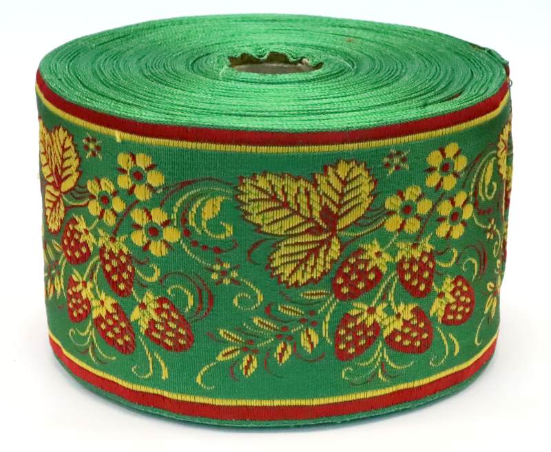 Лента отделочн. жаккард. арт. 3786 рис. 9415 шир. 86 мм зелено/красный (уп. 25 м.) Лента отделочн. жаккард. арт. 3786 рис. 9415 шир. 86 мм зелено/красный (уп. 25 м.)