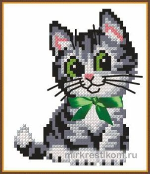 159 Котёнок с бантом 9 х 11 / набор для вышивания (уп. 1шт.) 159 Котёнок с бантом 9 х 11 / набор для вышивания (уп. 1шт.)