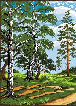 Рисунок на канве арт. 590 (37/49) "Русские берёзы" Рисунок на канве арт. 590 (37/49) "Русские берёзы"
