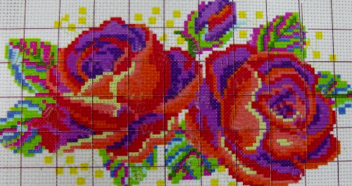 Канва* с рисунком 35*24 арт.8260 "Розы фиолетовые" Канва* с рисунком 35*24 арт.8260 "Розы фиолетовые"