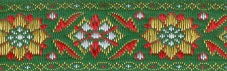Лента отделочн. жаккард. арт. 1852 рис. 6824 зелено/желтый (уп. 50 м) Лента отделочн. жаккард. арт. 1852 рис. 6824 зелено/желтый (уп. 50 м)