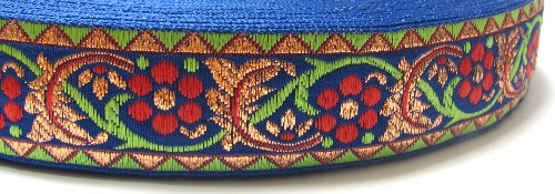 Лента отделочн. жаккард. арт. 3104 рис. 9171 васильково/красный (уп. 50 м.) Лента отделочн. жаккард. арт. 3104 рис. 9171 васильково/красный (уп. 50 м.)