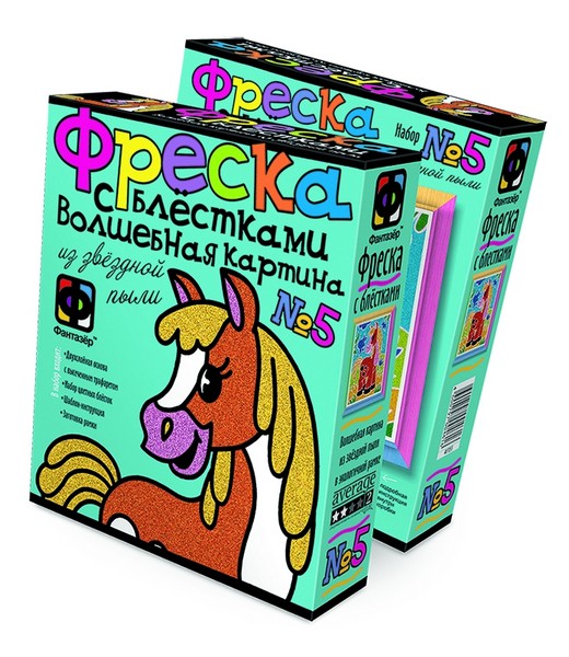 407055 Фреска с блестками Лошадка - набор для рукоделия 407055 Фреска с блестками Лошадка - набор для рукоделия