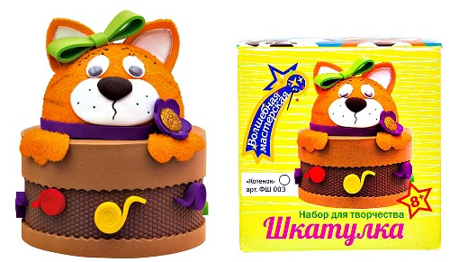 Шкатулка "Кошка", набор для творчества (уп. 1 шт.) Шкатулка "Кошка", набор для творчества (уп. 1 шт.)