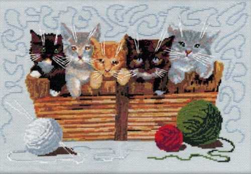 0029 Котята 40 х 26,5 / набор для вышивания с мулине и иглой (уп. 1 шт.) 0029 Котята 40 х 26,5 / набор для вышивания с мулине и иглой (уп. 1 шт.)
