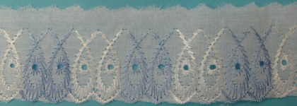 Шитье* шир. 50 мм арт.TJL2083 (0222) (уп. 15 ярд) бело-голубое Шитье* шир. 50 мм арт.TJL2083 (0222) (уп. 15 ярд) бело-голубое