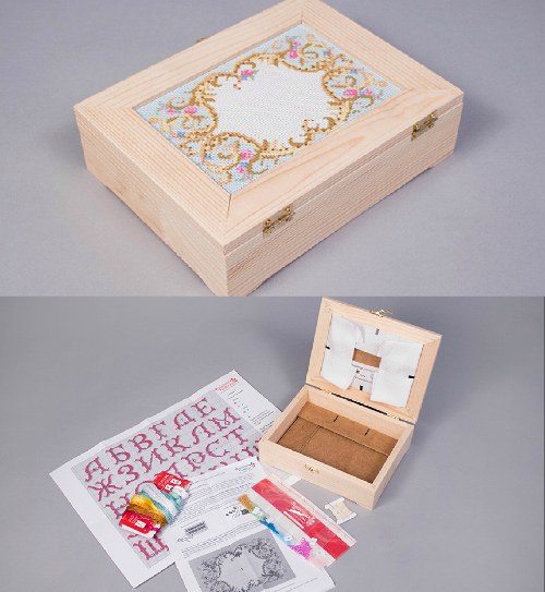 Шкатулка для декупажа с мулине и бисером арт.12000 (разм.: 22х17х6,5 см. разм. окошка: 16х11 см.) Шкатулка для декупажа с мулине и бисером арт.12000 (разм.: 22х17х6,5 см. разм. окошка: 16х11 см.)