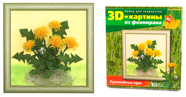 FM-01 Набор для творчества 3D картина из фоамирана "Одуванчики" (уп. 1 шт) FM-01 Набор для творчества 3D картина из фоамирана "Одуванчики" (уп. 1 шт)