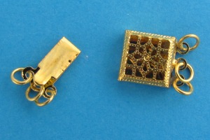 Замок для бус арт. 836/XF 12040 (уп. 10 шт.) прямоугольник золото 3 нити Замок для бус арт. 836/XF 12040 (уп. 10 шт.) прямоугольник золото 3 нити