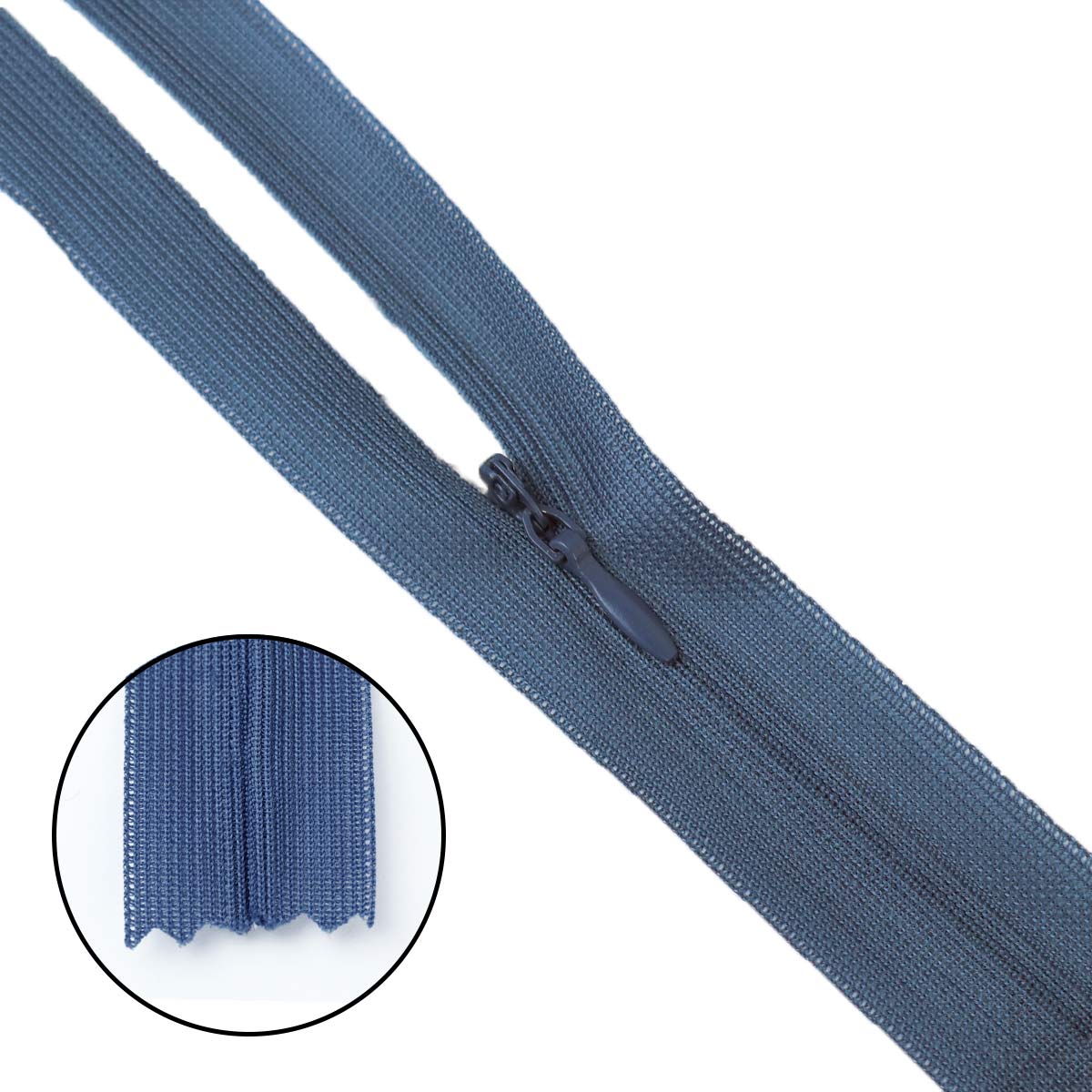 Молния "потайная" тип 0 20 см н/р (уп. 50 шт) № 162 ДС синий