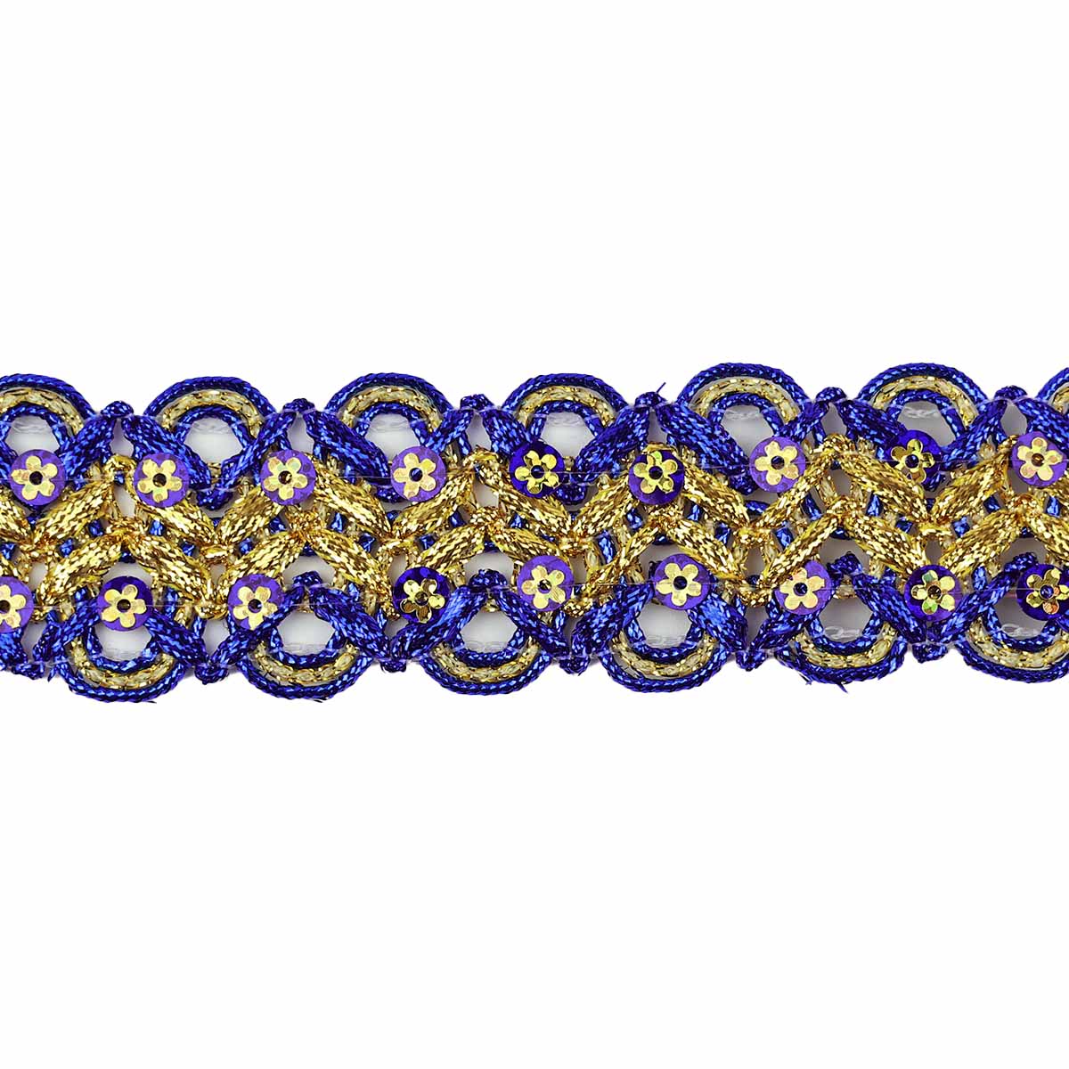 Тесьма отделочная (уп.15ярд) ш.37 мм арт.13-3546 золото  / (40) василек
