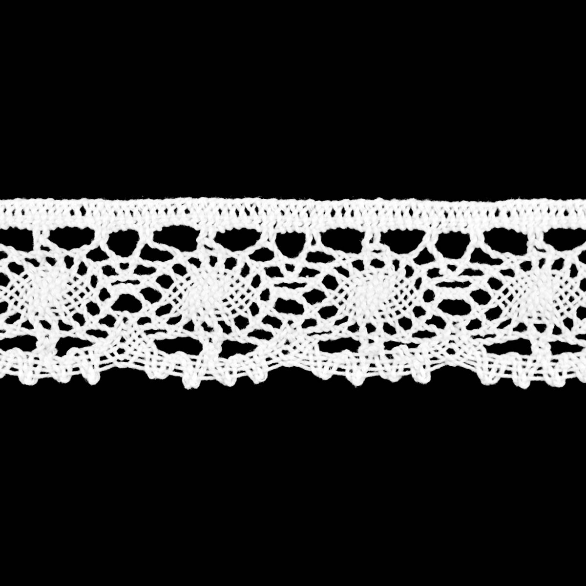 Кружево отеч. арт. 3749 шир. 35 мм, рис. 3501020 № 001 белый (уп. 25 м)