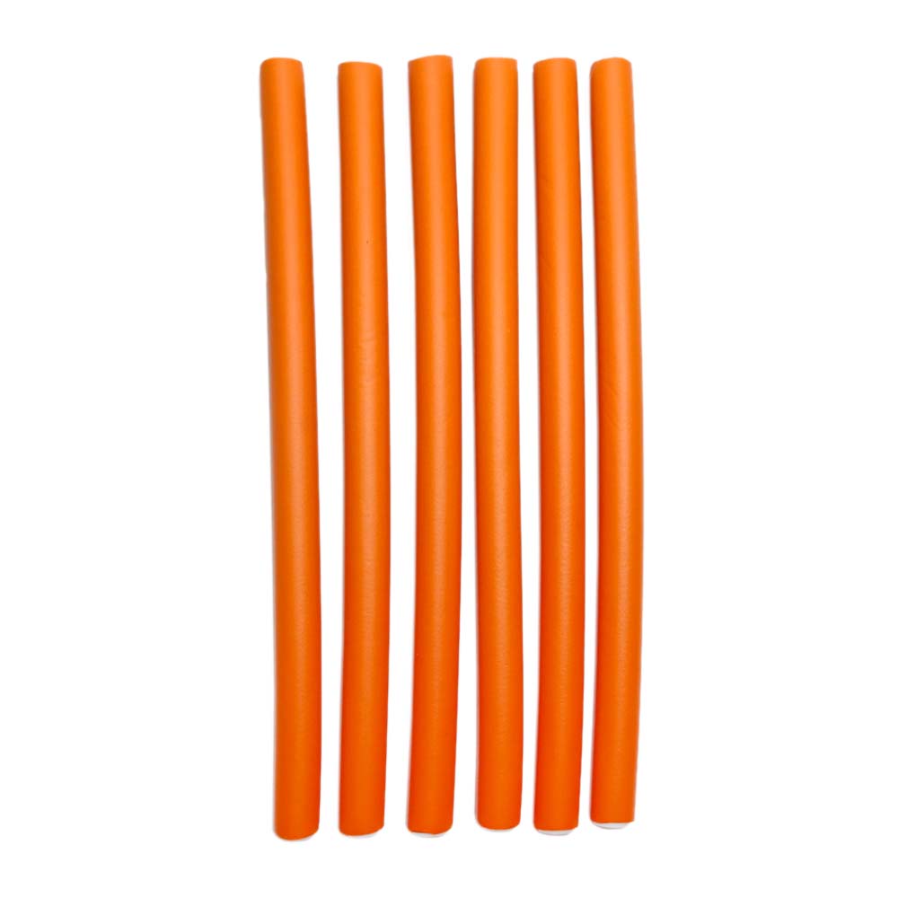 Бигуди &quot;Папильотки &quot; арт 2414 длина 24 см, диам 1,4 см  (уп. 1 брикет, в брикете 6 шт) оранжевый