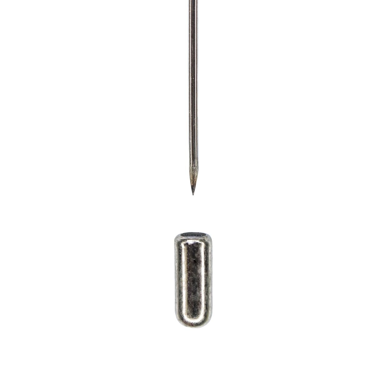Брошь-булавка декоративная (уп. 1шт) арт. BAA026 дл. 70 мм, шир. 20 мм,  полумесяц, никель