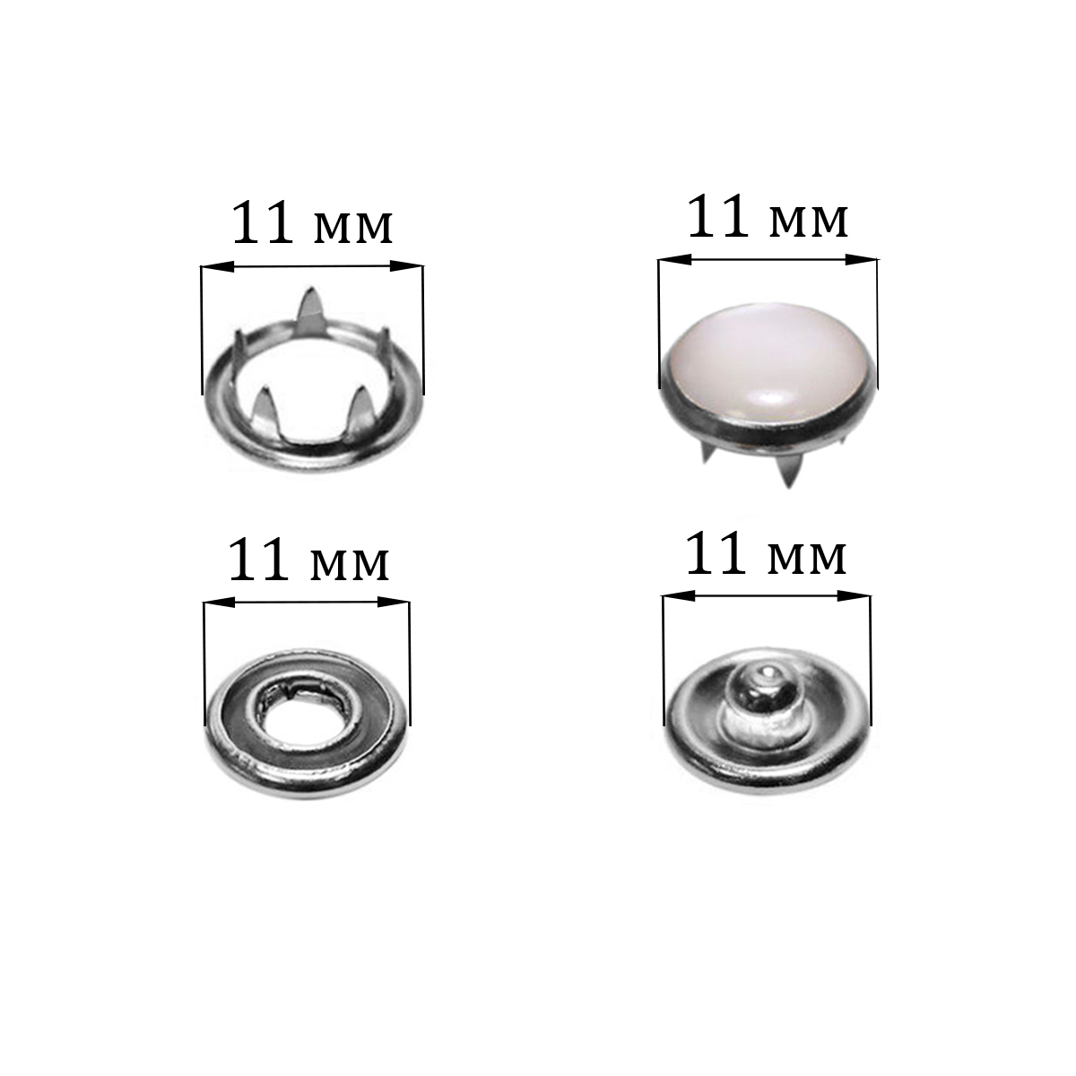 Кнопка рубашечная (уп. 2000 шт.) диам.11 мм перламутровый