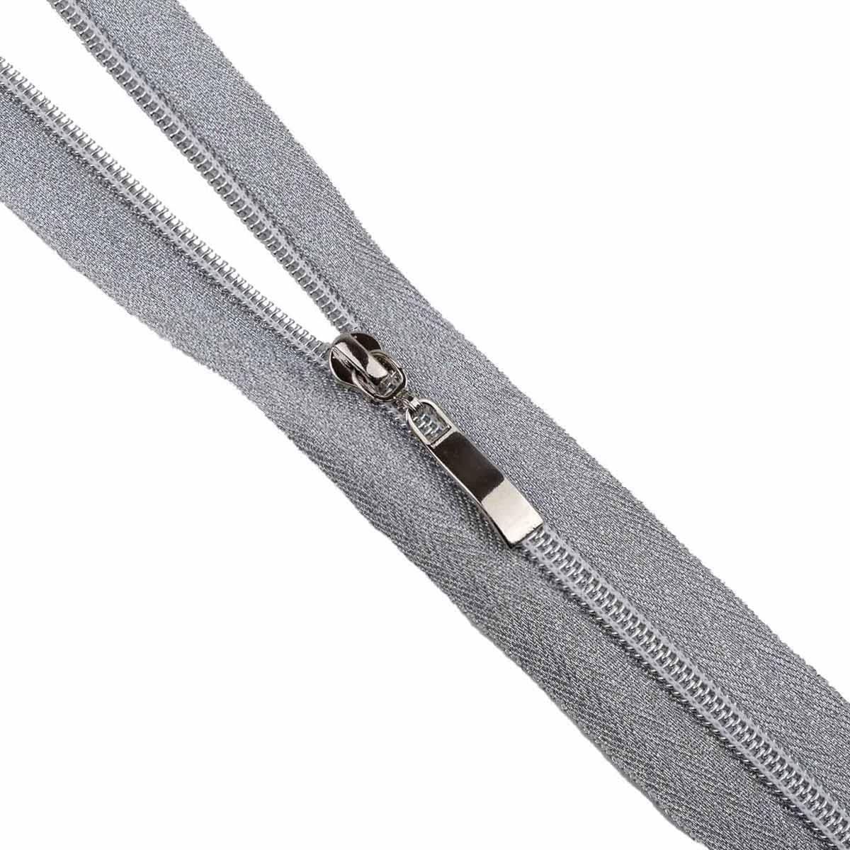 Комплект молний "спираль" тип 5 тесьма и звено - серебро (20 см н/р - 2 шт, 75 см - 1 шт)