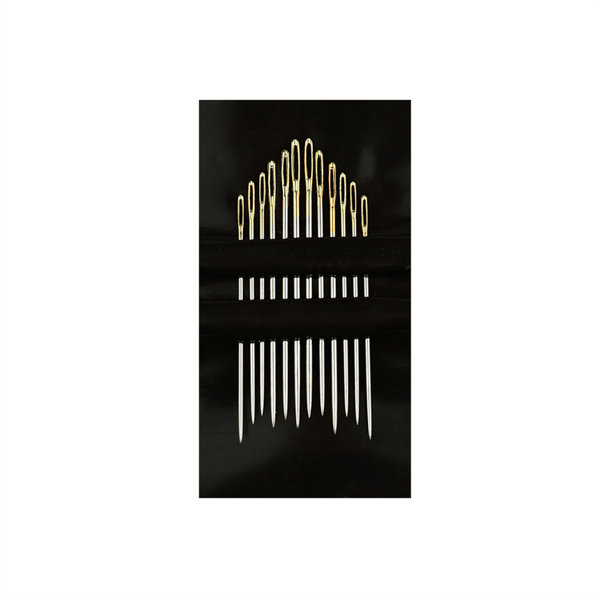 04363 Иглы для вышив. и бисера PONY зол.ушко (12 игл,дл.:41-48мм, диам.:0,86-1,17мм, 1 уп - 5 пл.)