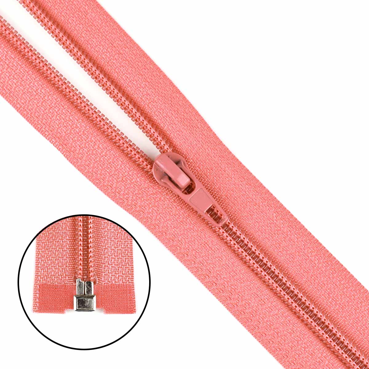 Молния тип 5 &quot;спираль&quot; 40 см № 270 ДС коралловый