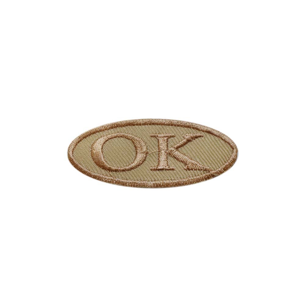 Лейбл клеевой &quot;OK&quot; (уп.10 шт) овал 65х25 мм бежевый #