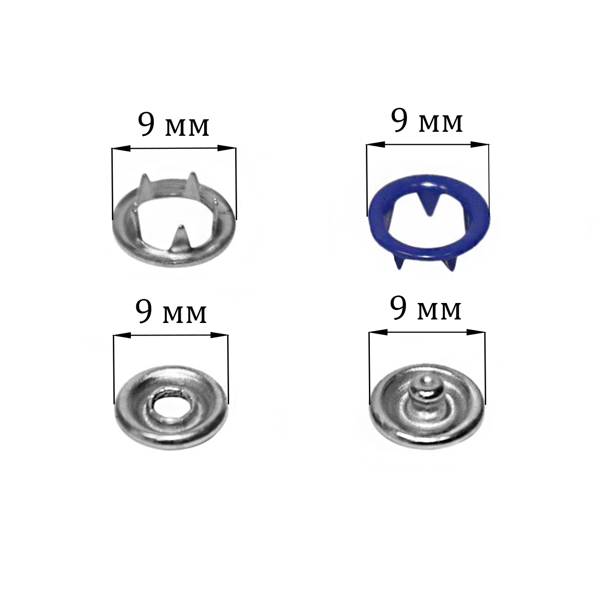 Кнопка рубашечная (уп. 500 шт.) диам. 9 мм открытая василек#