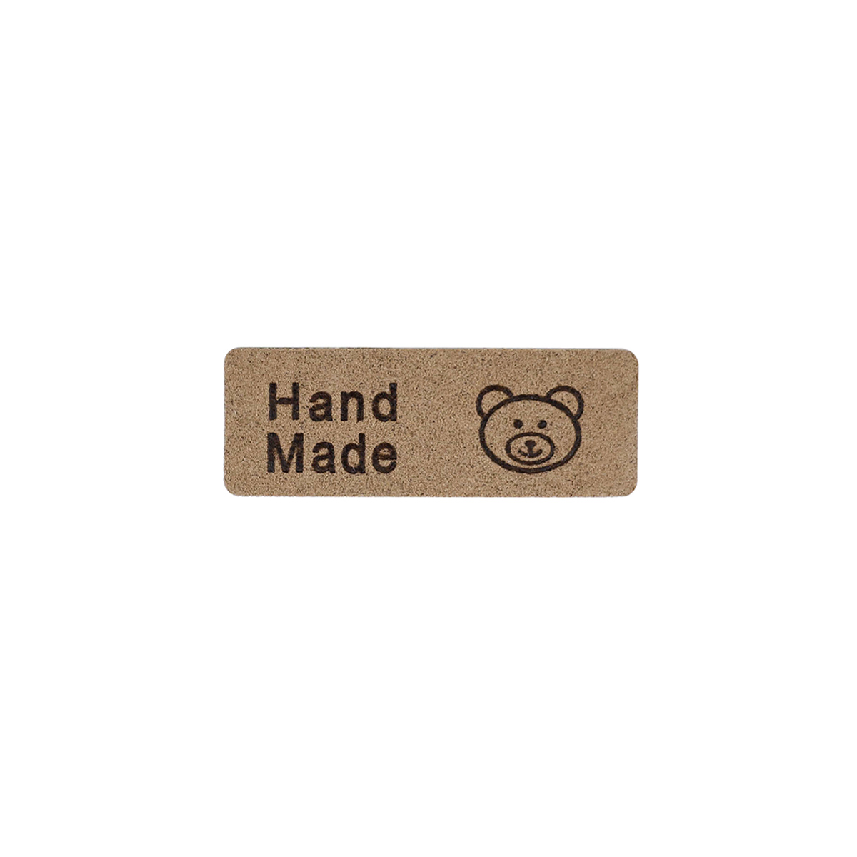 Лейбл пришивной арт.304  (уп. 10шт) 42х15 мм &quot;Hand Made.Медведь&quot;