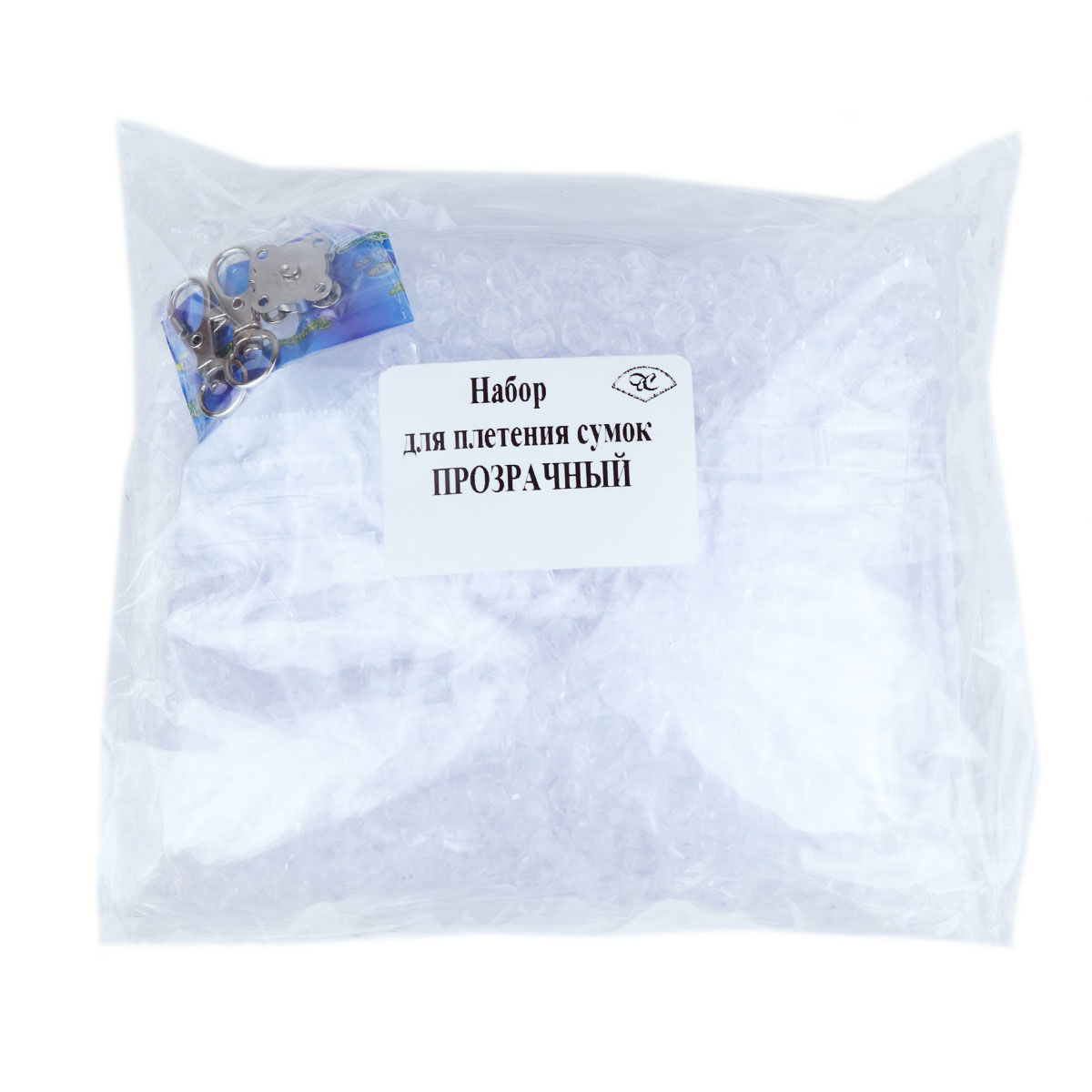 Набор для плетения сумки из бусин прозрачный