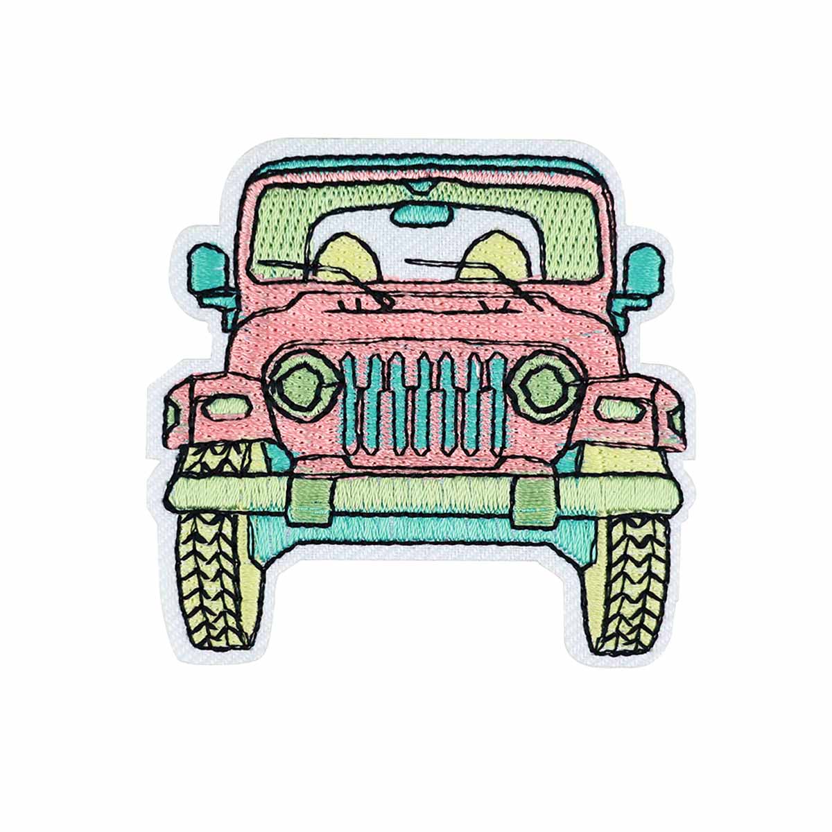 Термоаппликация (уп.10шт) арт. 40166-R3597 60х58 мм "Машина"