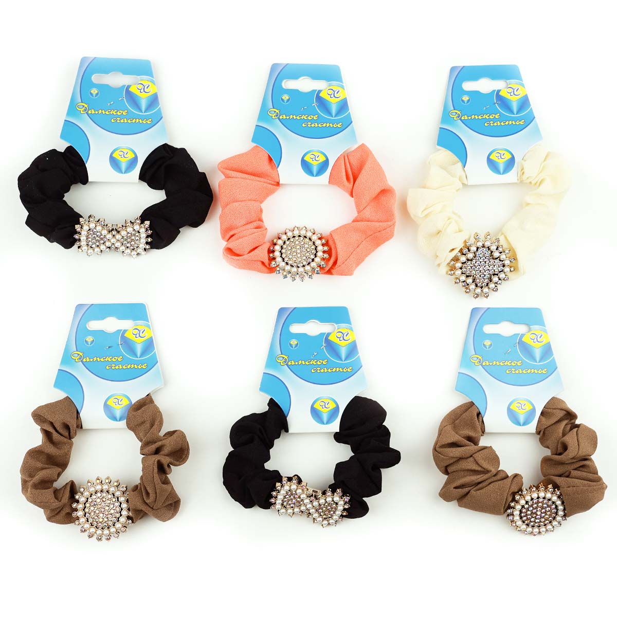 Резинка декоративная с украшением ДС №  5711  (уп. - 6 шт.)