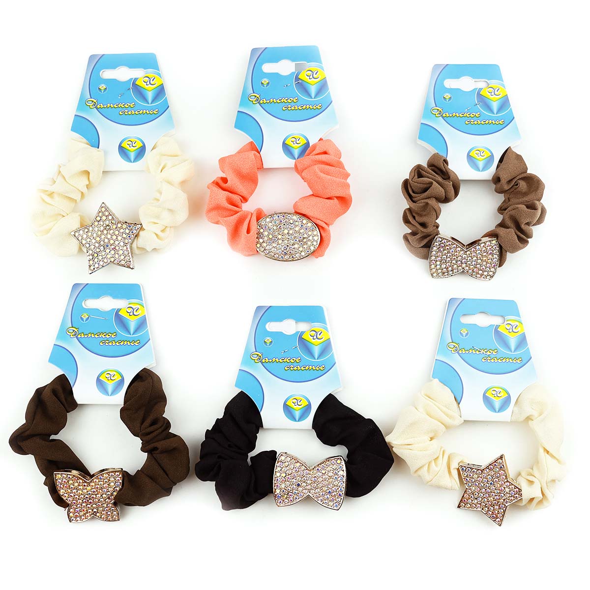 Резинка декоративная с украшением ДС №  5712  (уп. - 6 шт.)