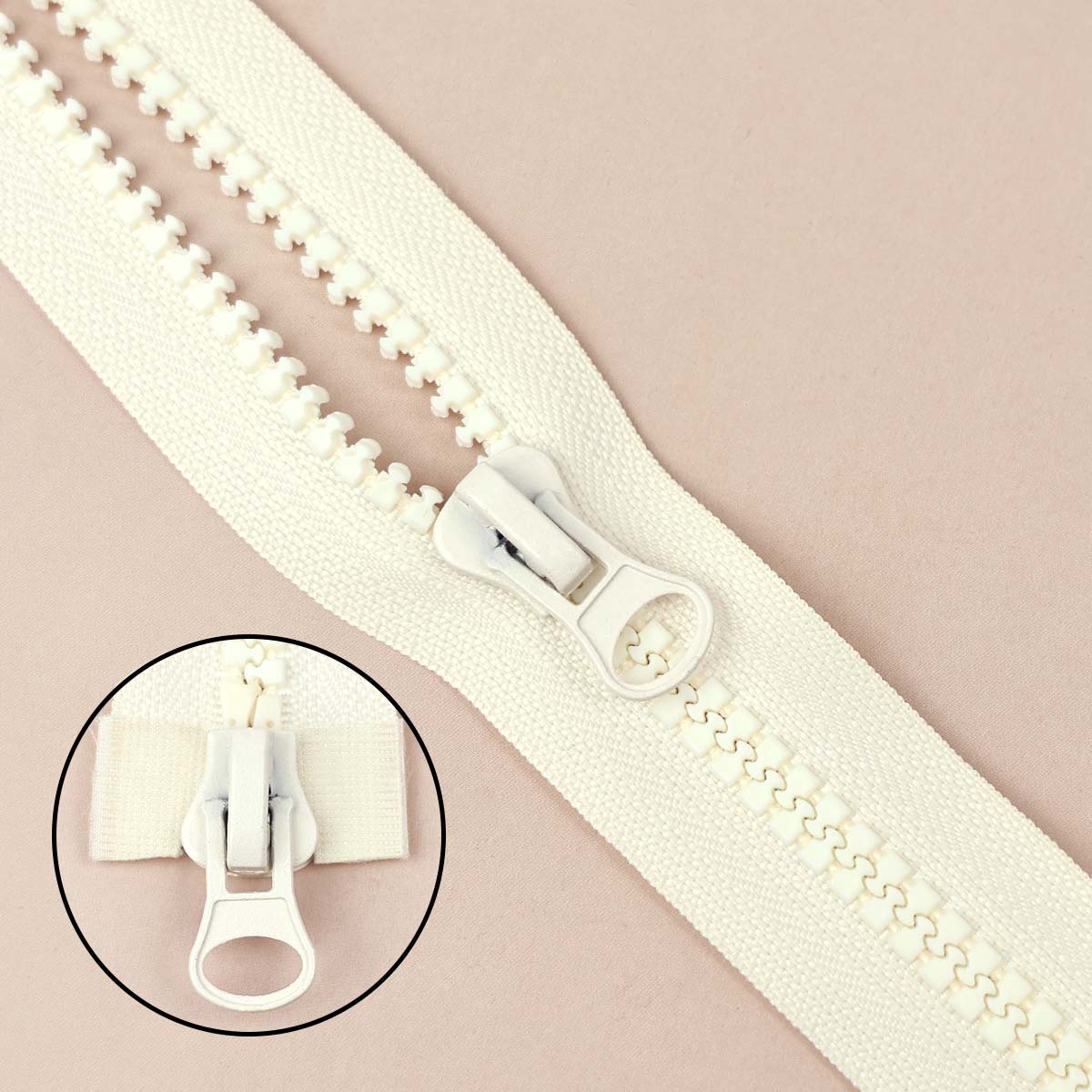 Молния "трактор" тип 8 2 замка 85 см № 332 ДС молочный