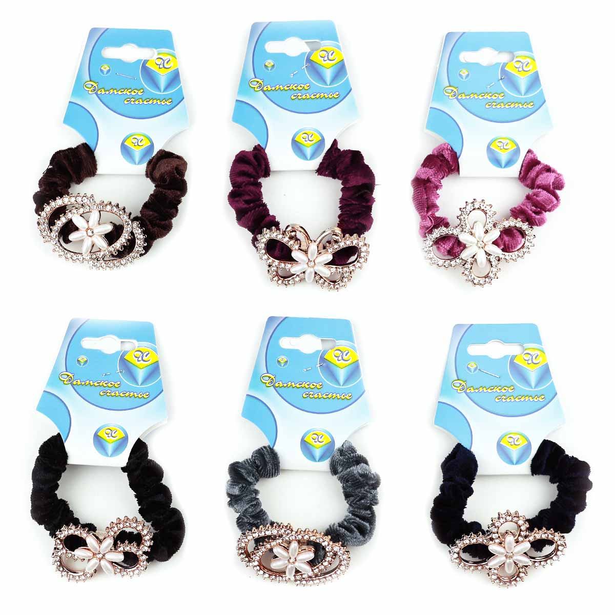 Резинка декоративная с украшением ДС №  6016 (уп. - 6 шт.)