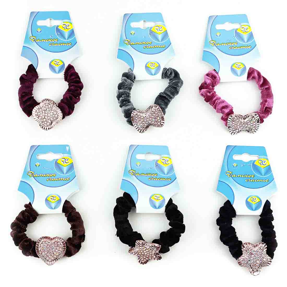 Резинка декоративная с украшением ДС №  6018 (уп. - 6 шт.)