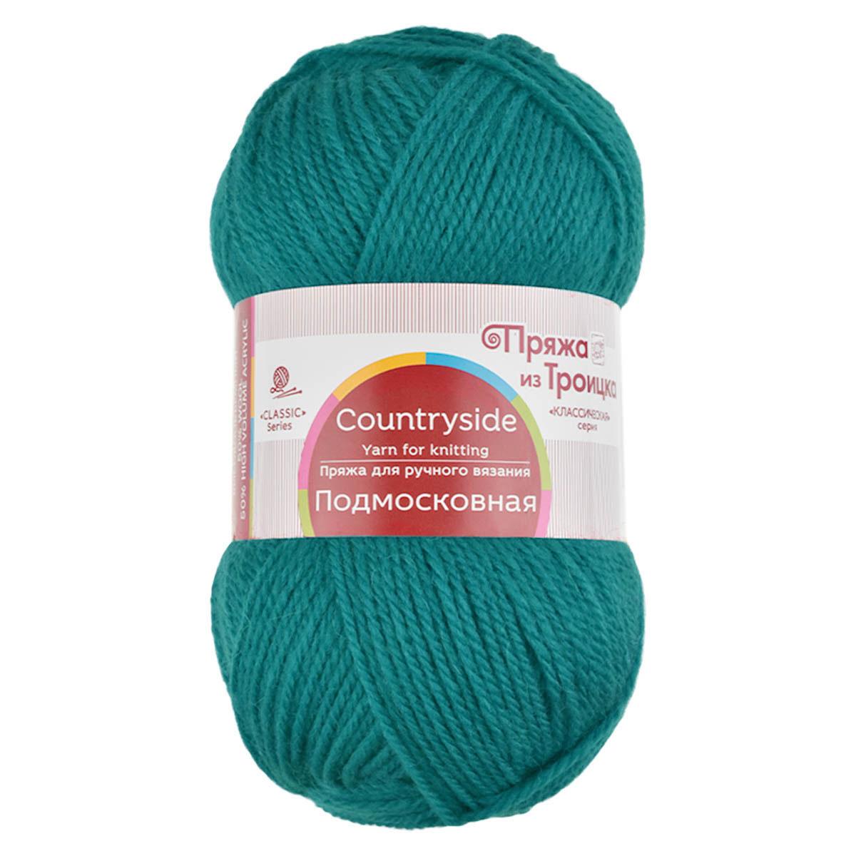 Пряжа из Троицка &quot;Подмосковная&quot; (50 % шерсть, 50% акрил) 10 шт.х 100 г/250 м № 335 изумруд