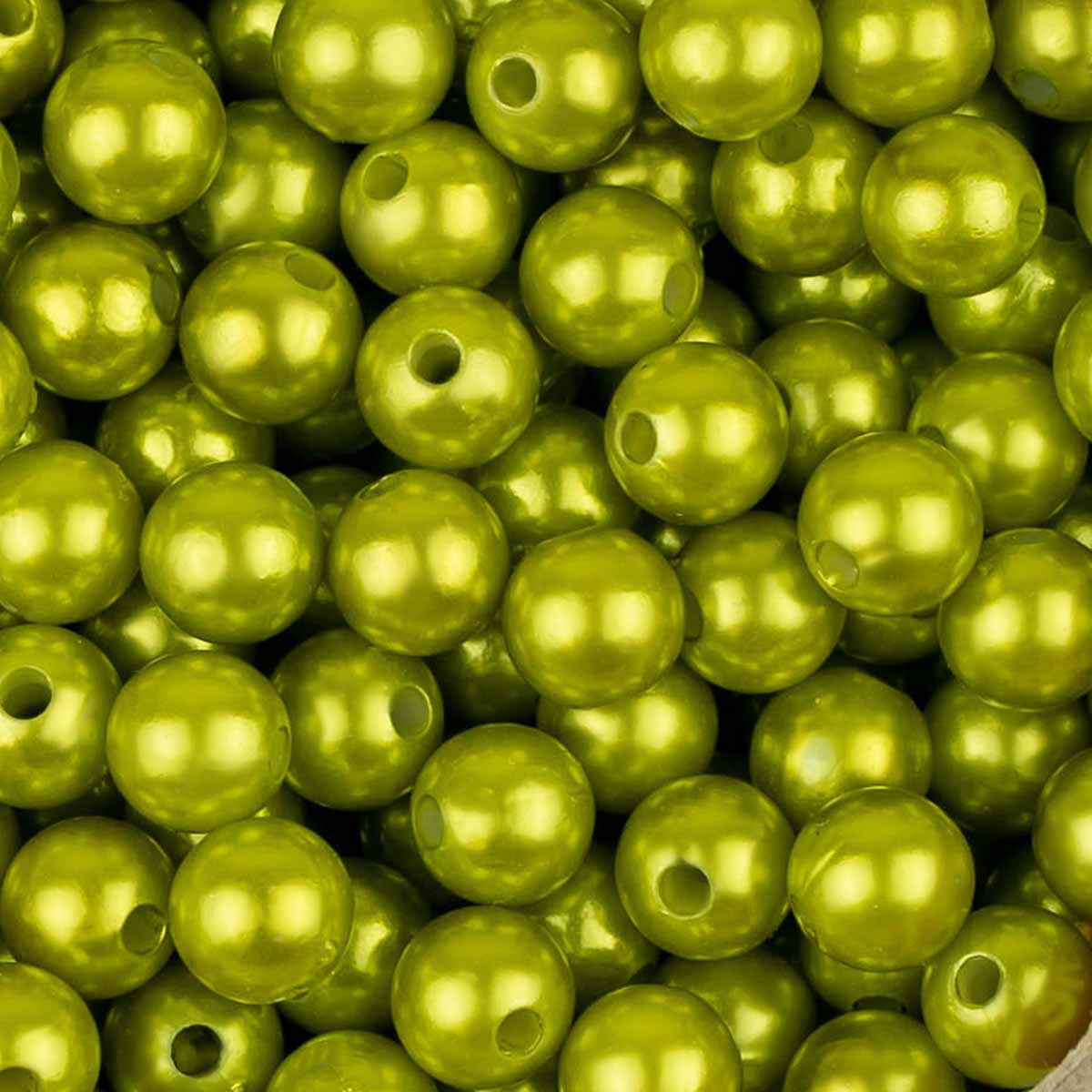 Бусины под жемчуг (уп. 250 г +/- 1041 шт.) диам. 8 мм св. хаки
