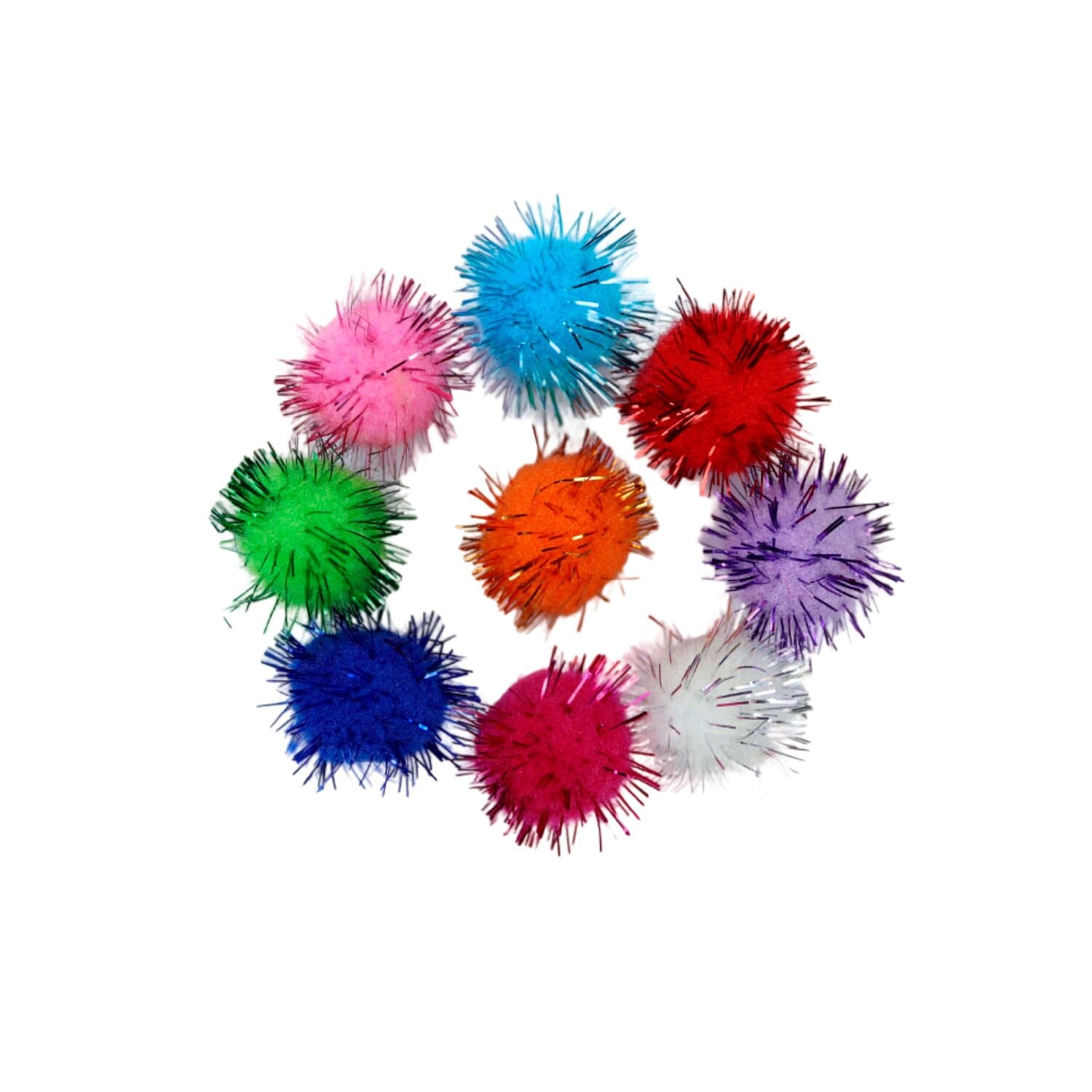 Помпоны * (уп. 100 шт) 25 мм с люрексом ассорти