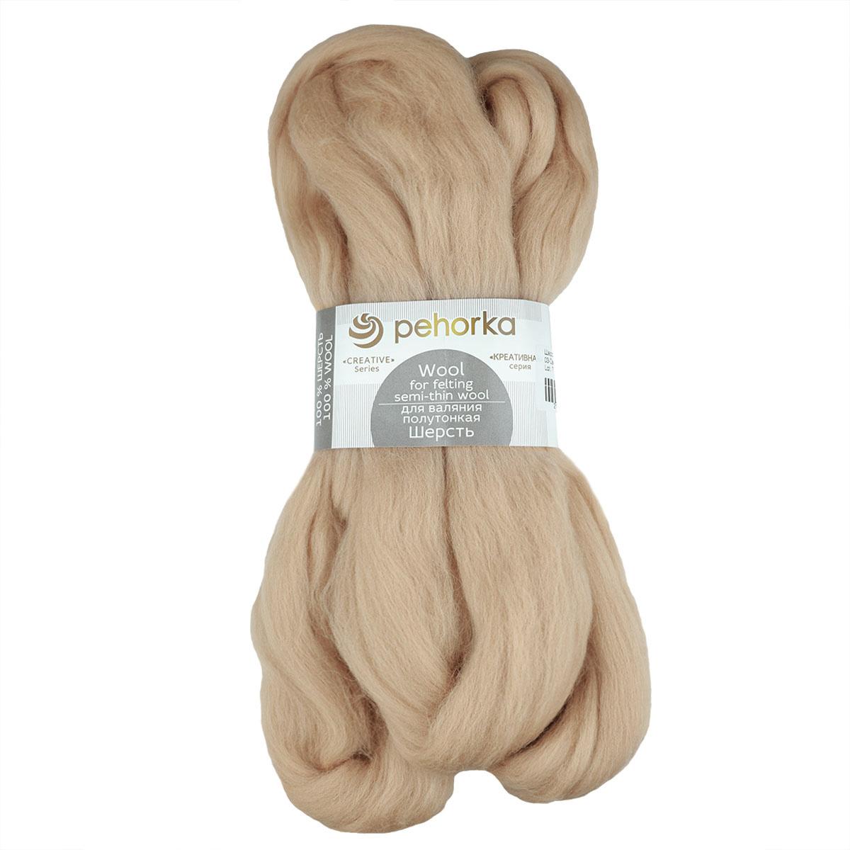 Шерсть для валяния Пехорка полутонкая (100 % шерсть) 50 г № 412 верблюжий