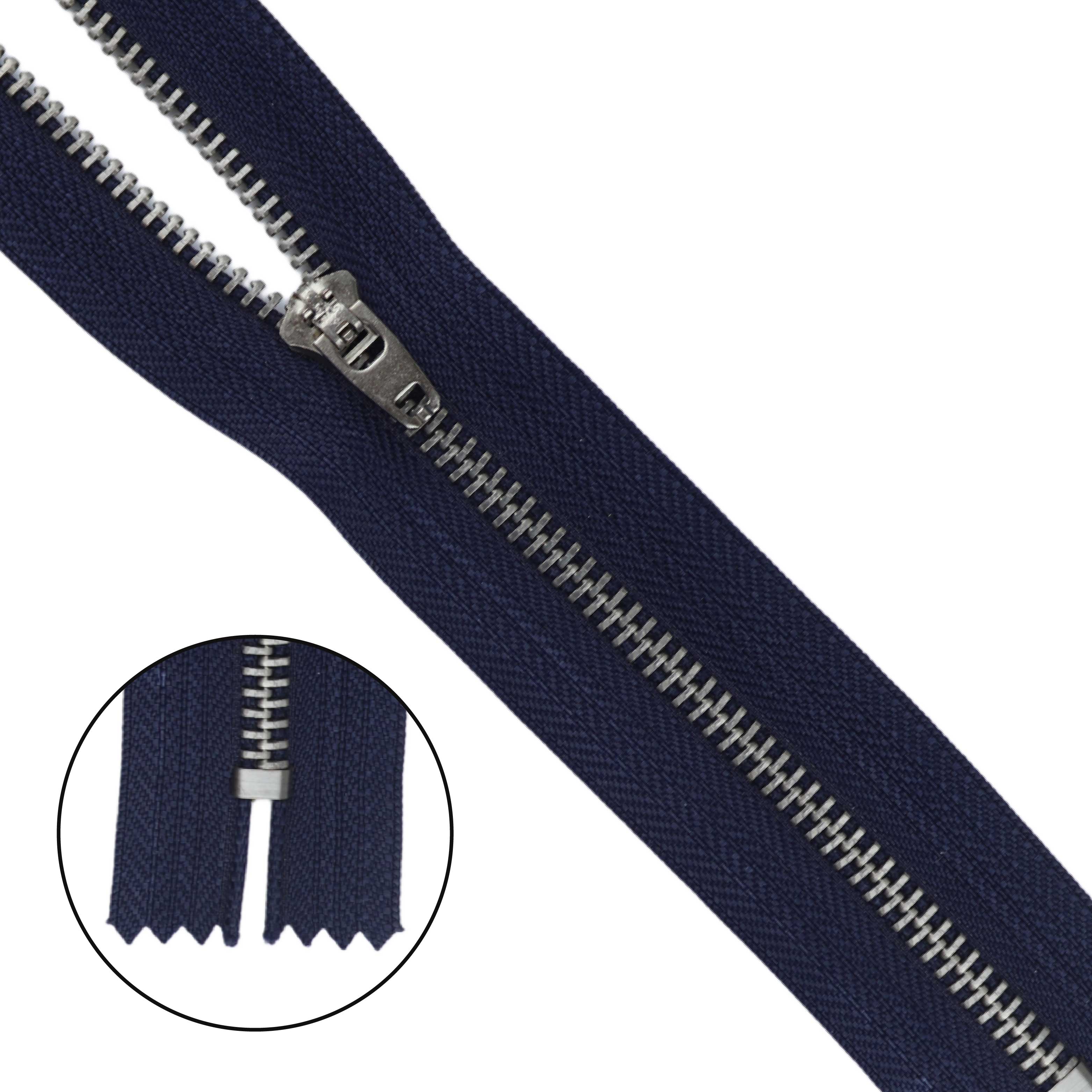 Молния джинсовая никель тип 5 20 см н/р замок полуавтомат № 153 ДС темно-синий