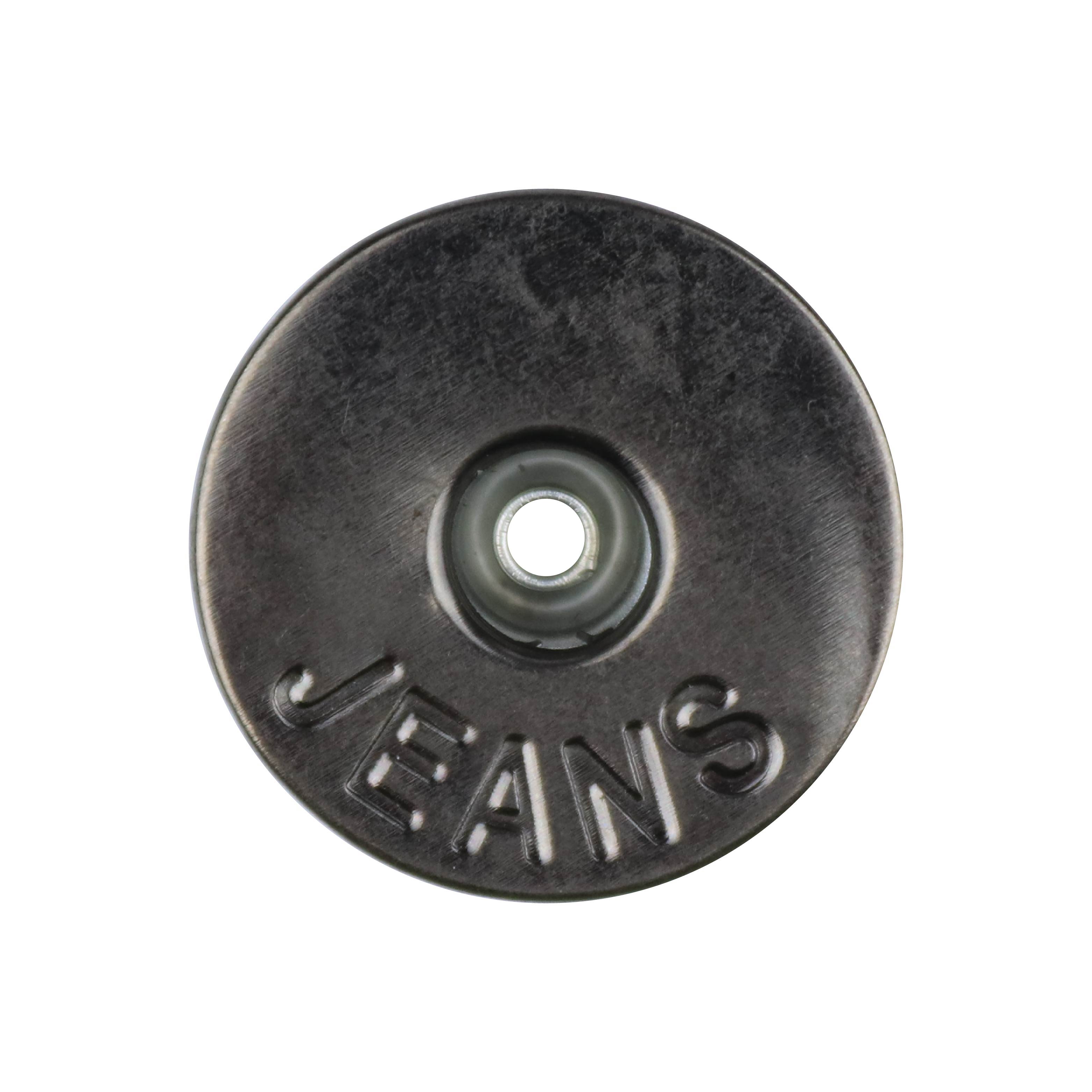Кнопки - пугов. дж. декор. арт. 001 (уп. 50 шт.) диам. 25 мм "Jeans" т. никель