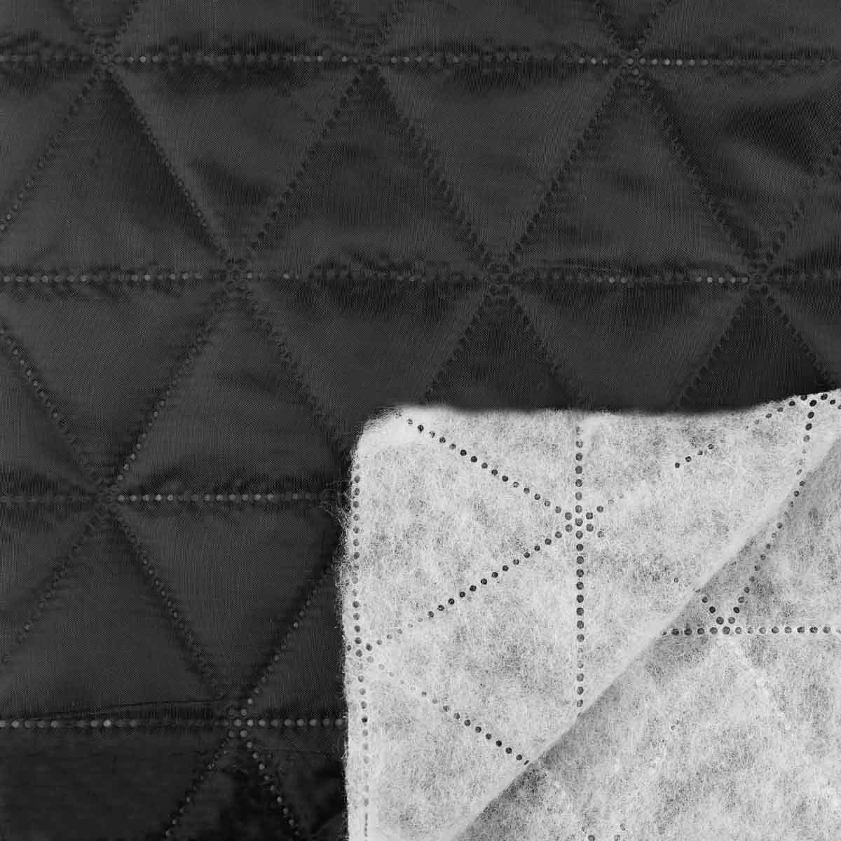 Термостеганая подкладка шир. 150, синтепон 150 гр №365 ДС черный(треугольник, стор. 6,5 см) уп. 49 м